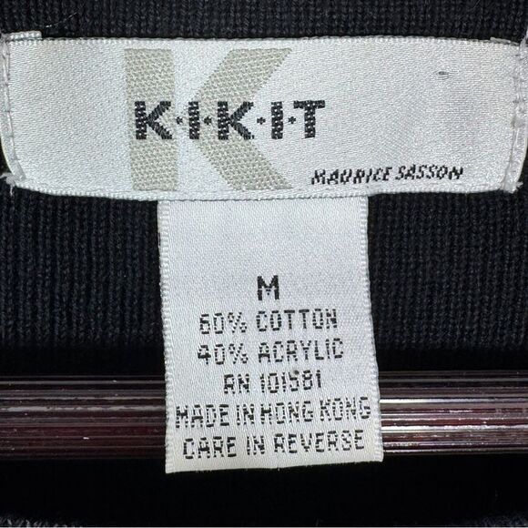 Kikit Turquoise Beaded Studs Sweater Black Medium Western - Picture 9 of 11